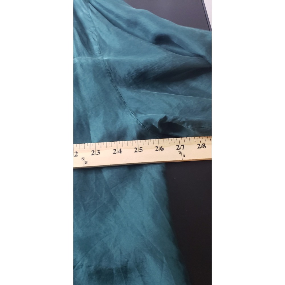 SOSTANZA Plus Size 24W Green 100%‎ Silk Button Front Tunic Blouse Fall Christmas - Picture 7 of 9
